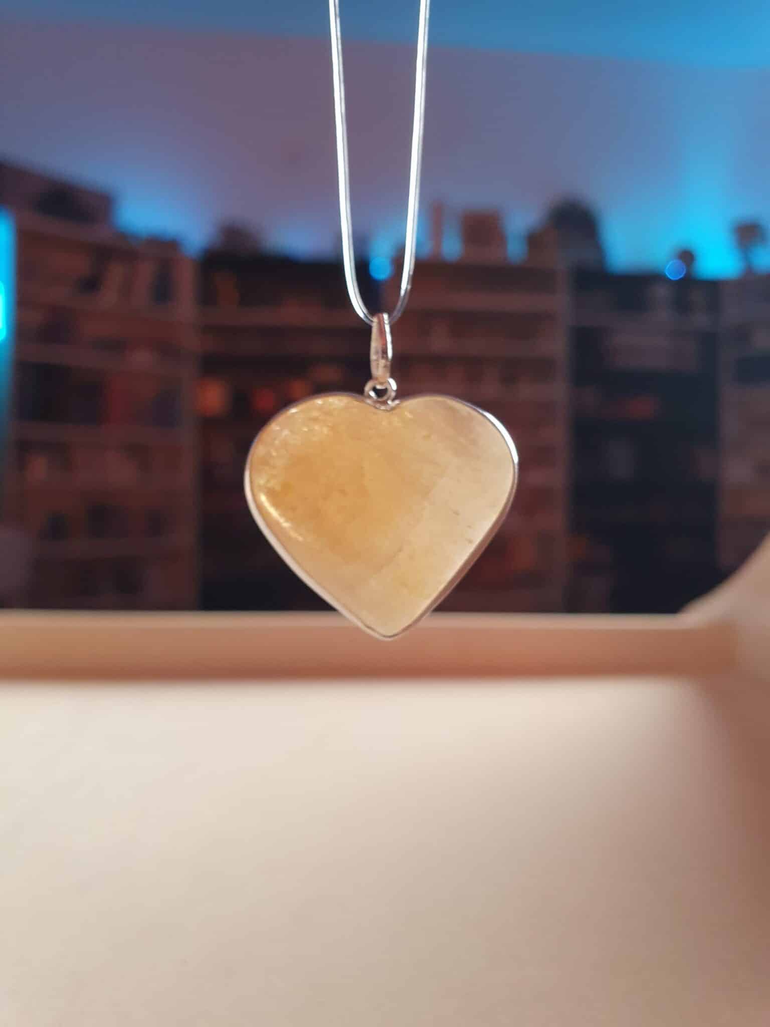Colgante plata citrino corazón