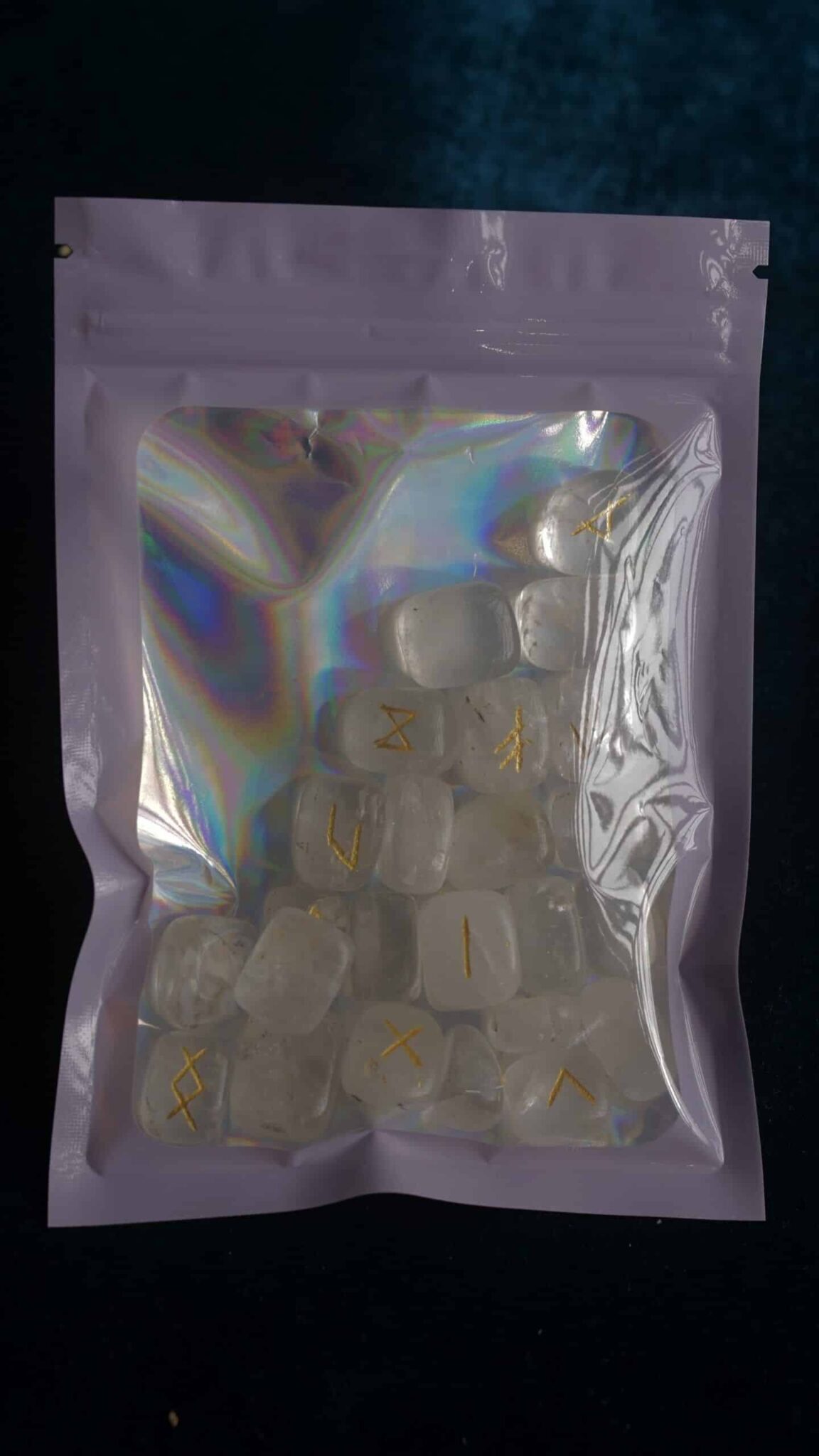 Set de runas cuarzo blanco