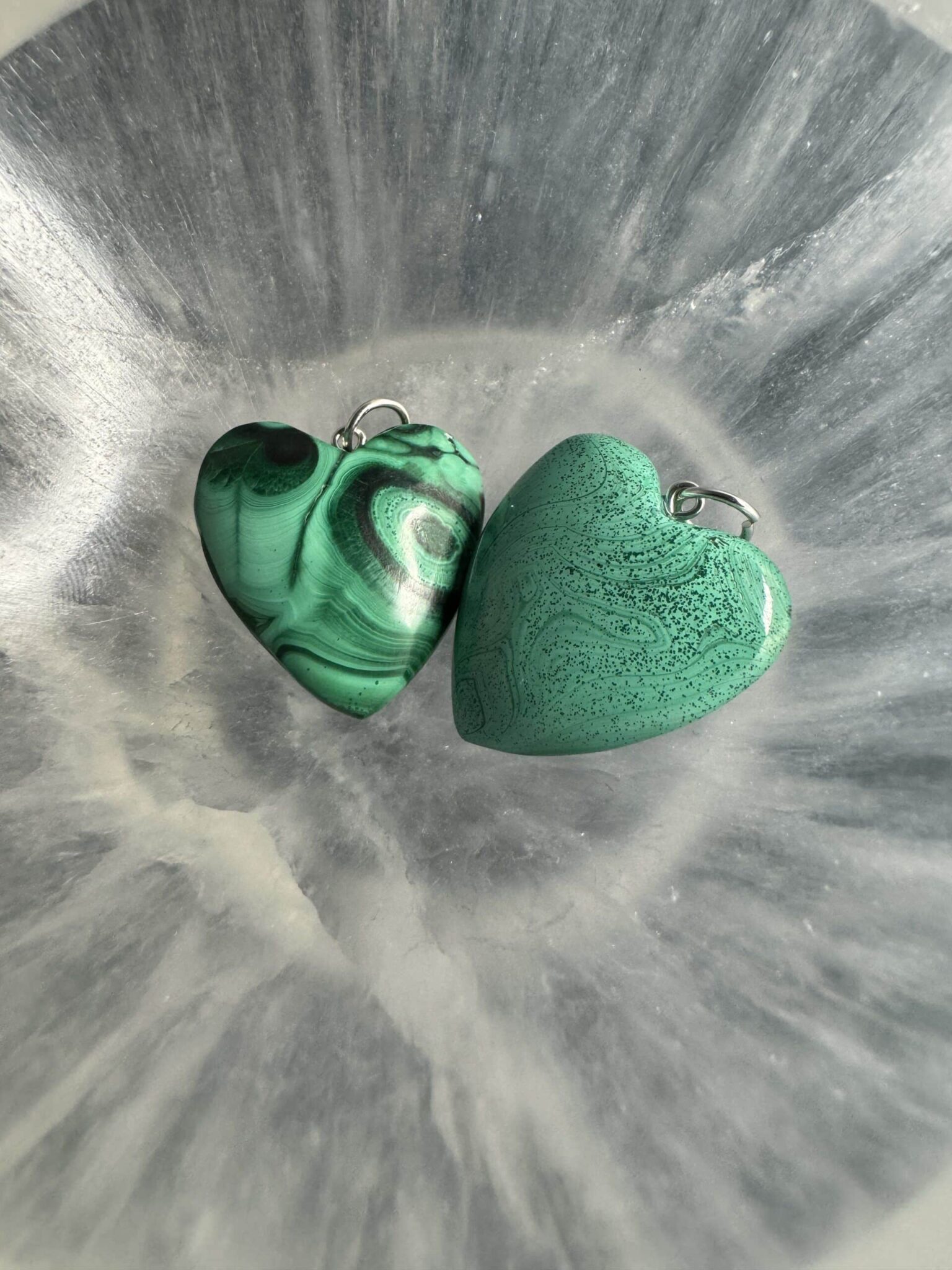 Colgante corazón de malaquita