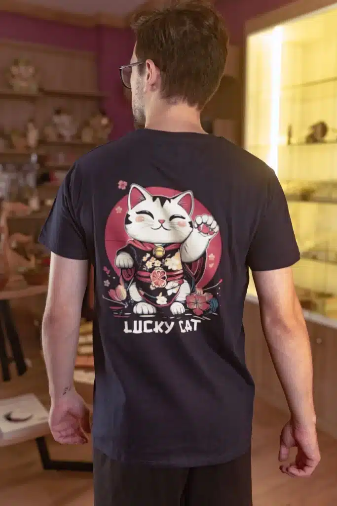 Camiseta gema lunar gatito de la fortuna