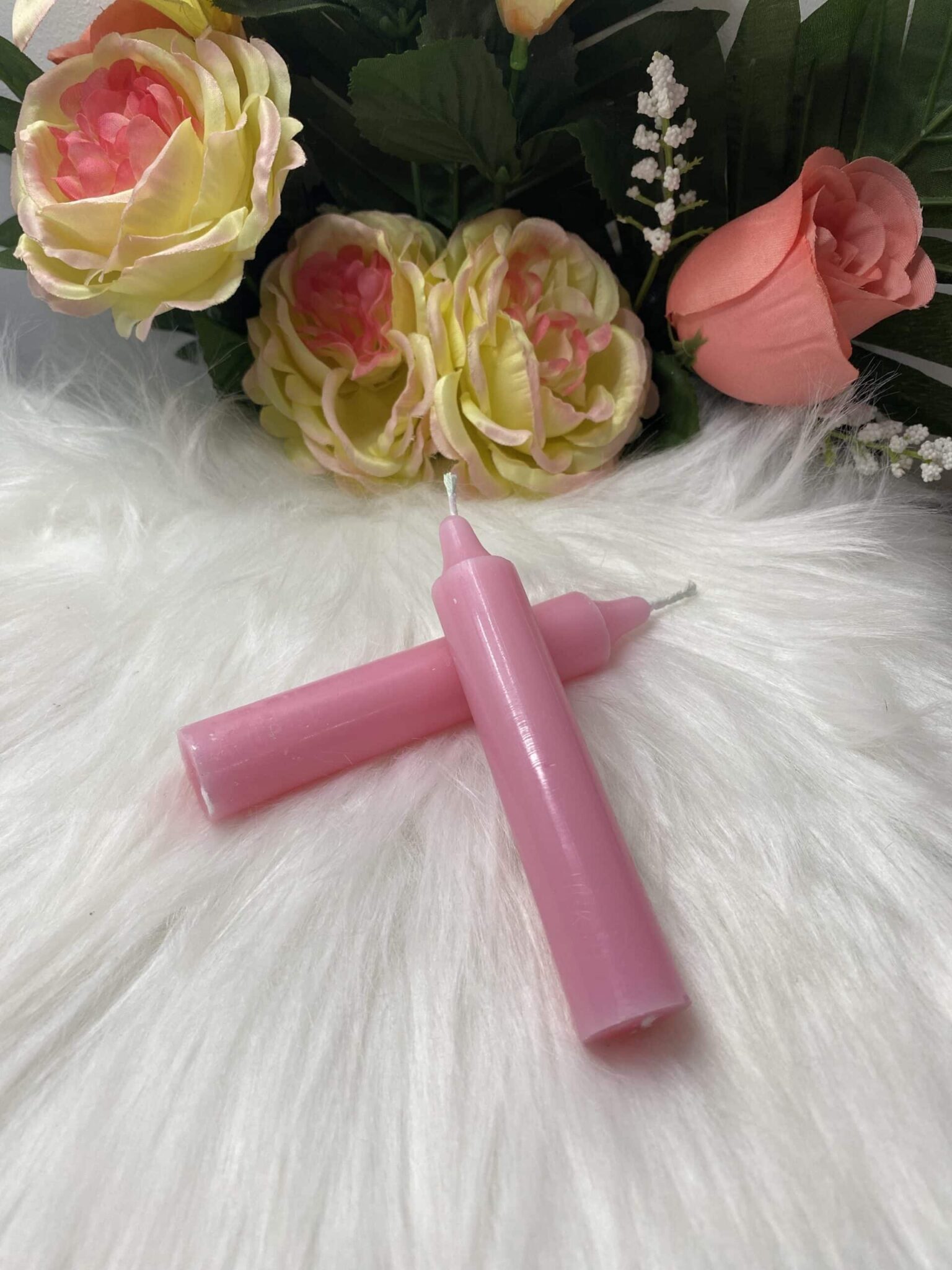 Vela para peticiones rosa 12 cm