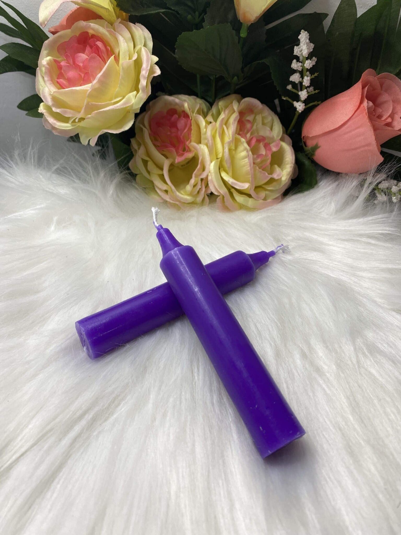 Vela para peticiones morada 12 cm