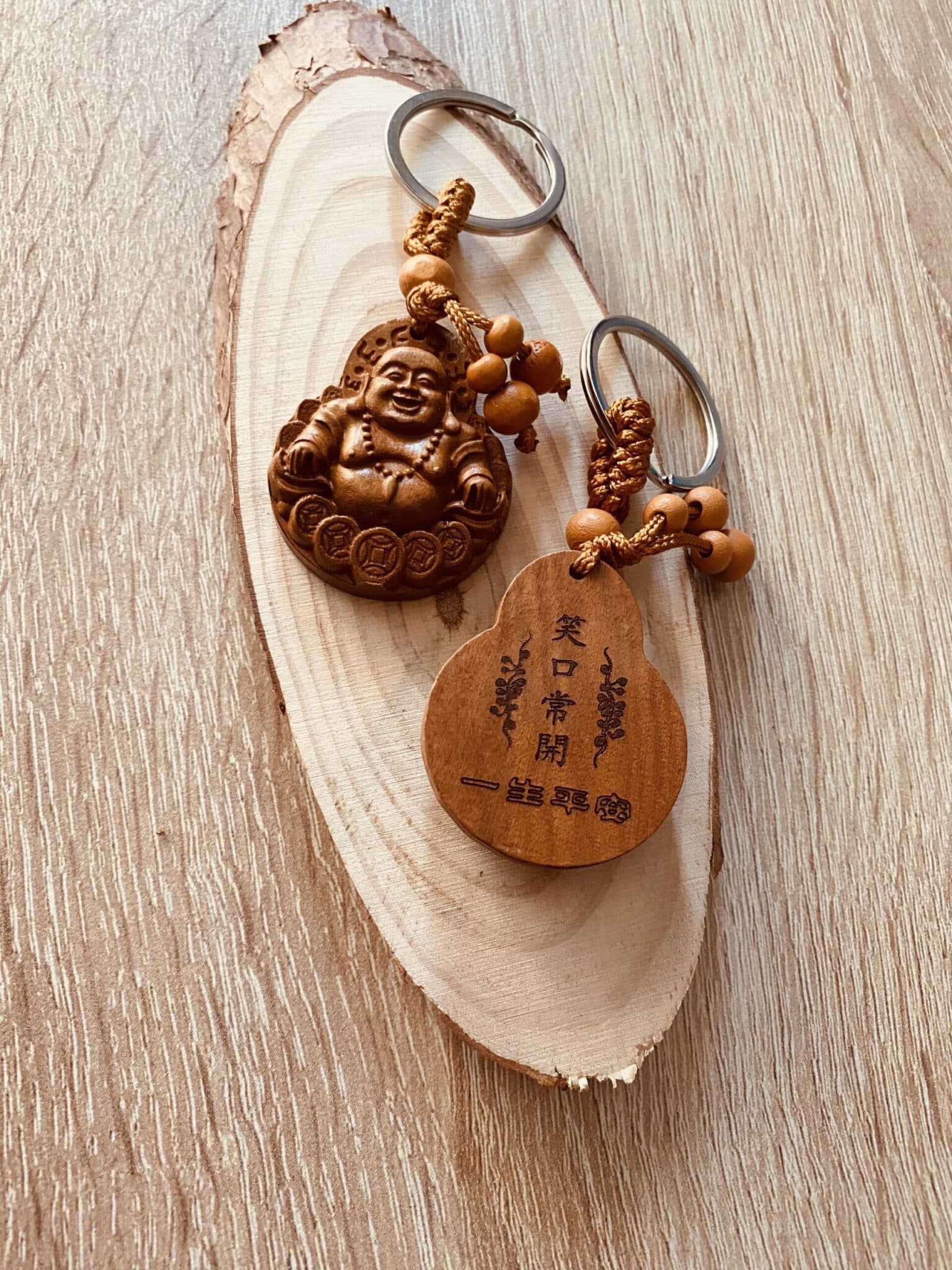 Llavero budha de la buena suerte