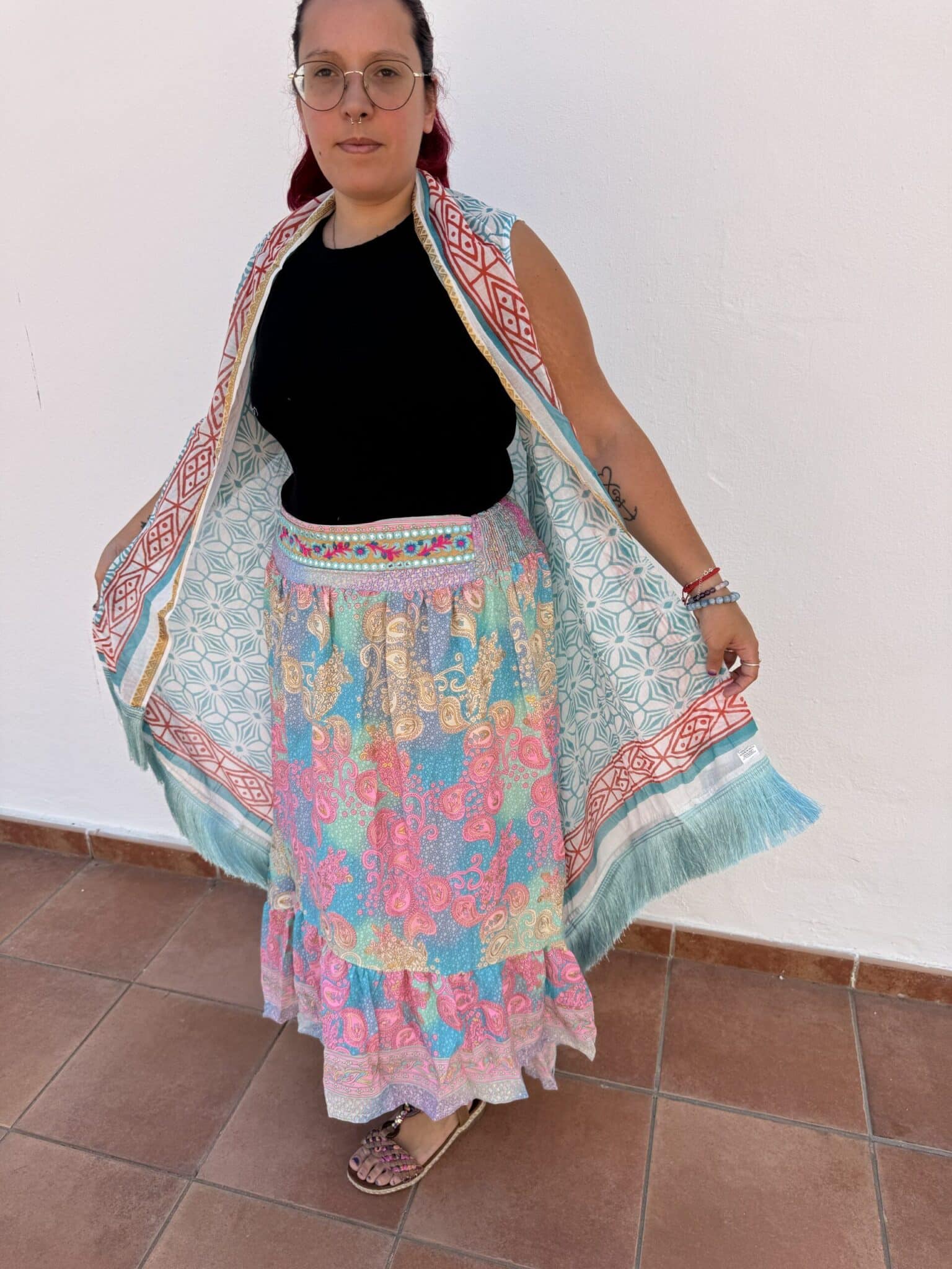 Chaleco marroquí celeste