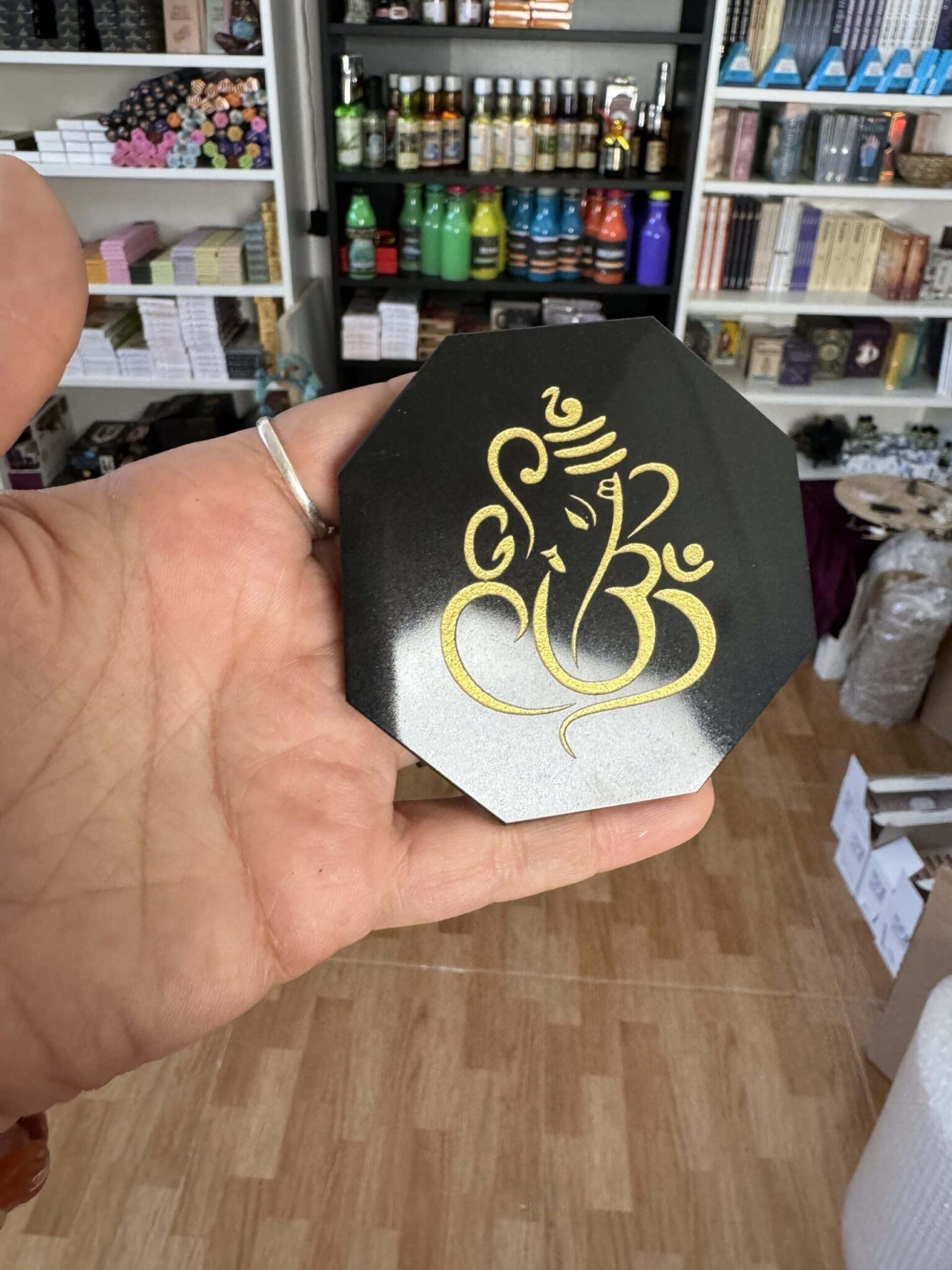 Mini placa grabada obsidiana