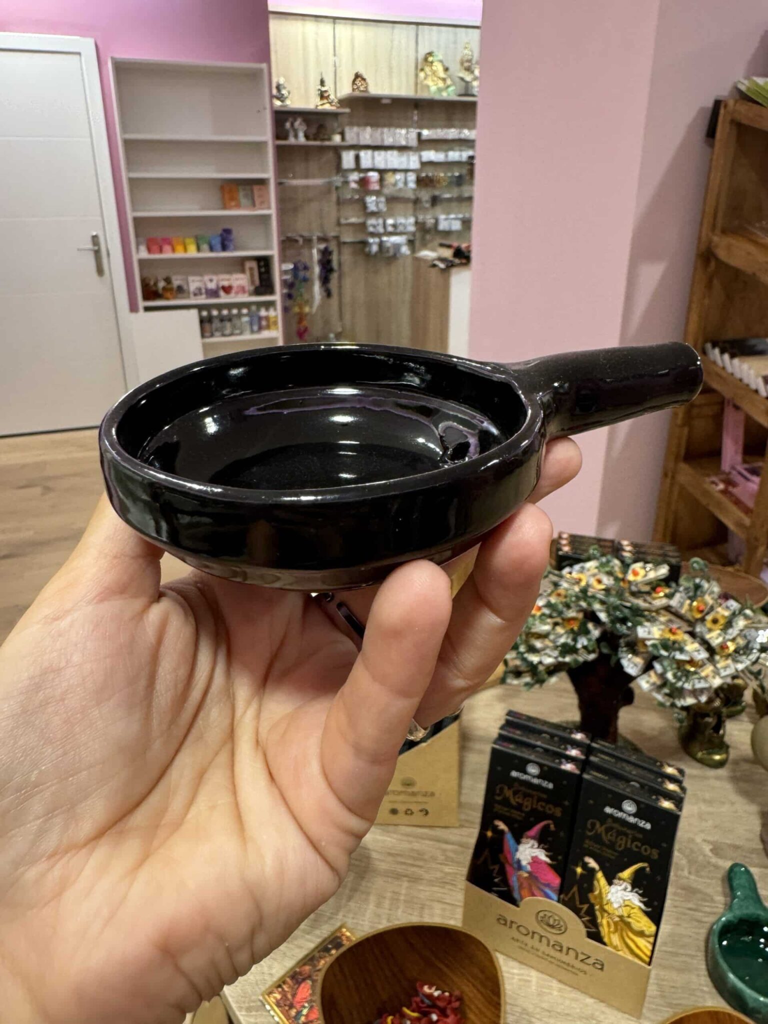 Sahumador cerámica negro