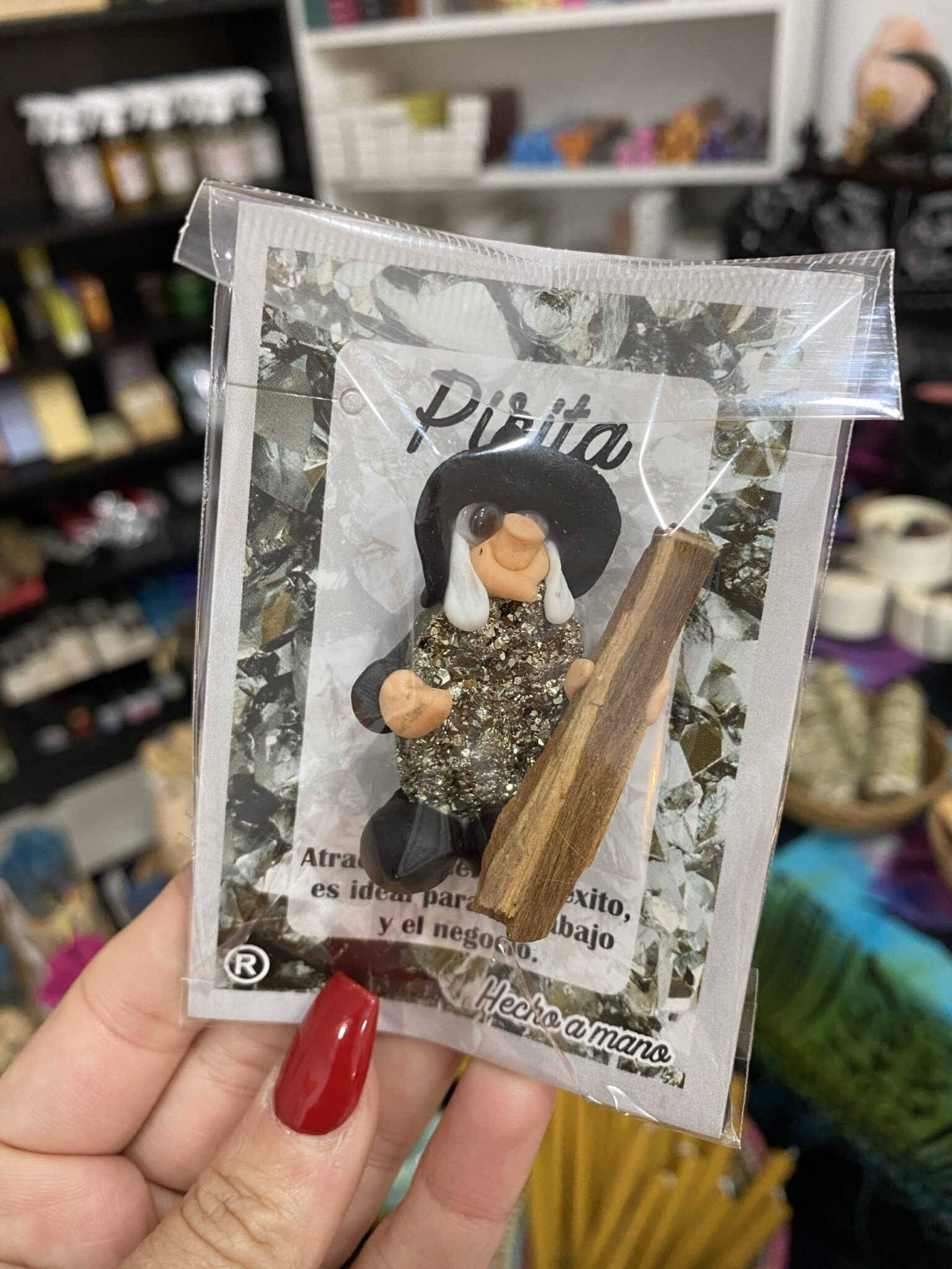Brujita de pirita y palo santo