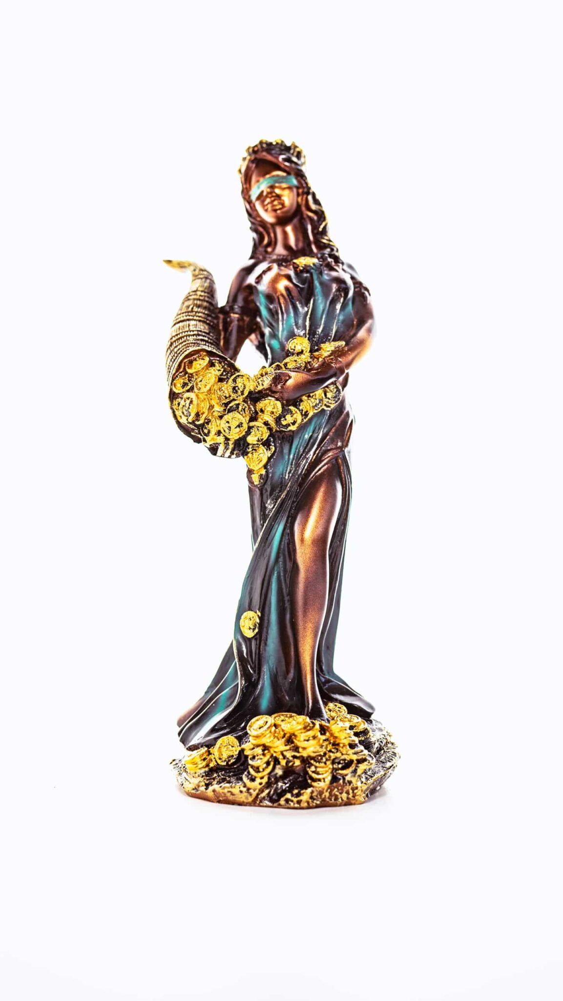 Figura diosa de la fortuna azul