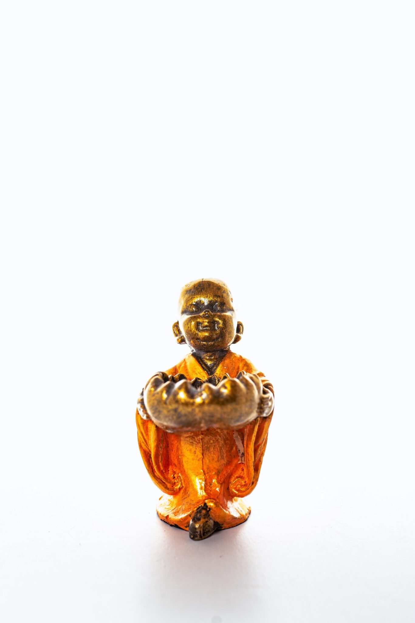 portavelas de te budha naranja 10 cm