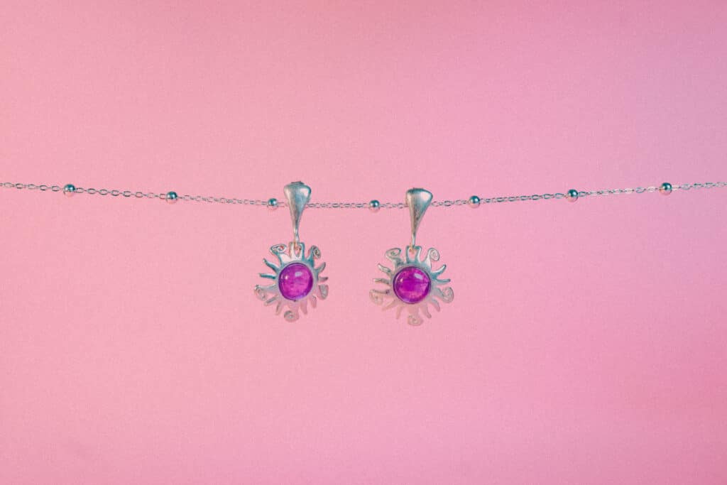 pendientes sol de amatista