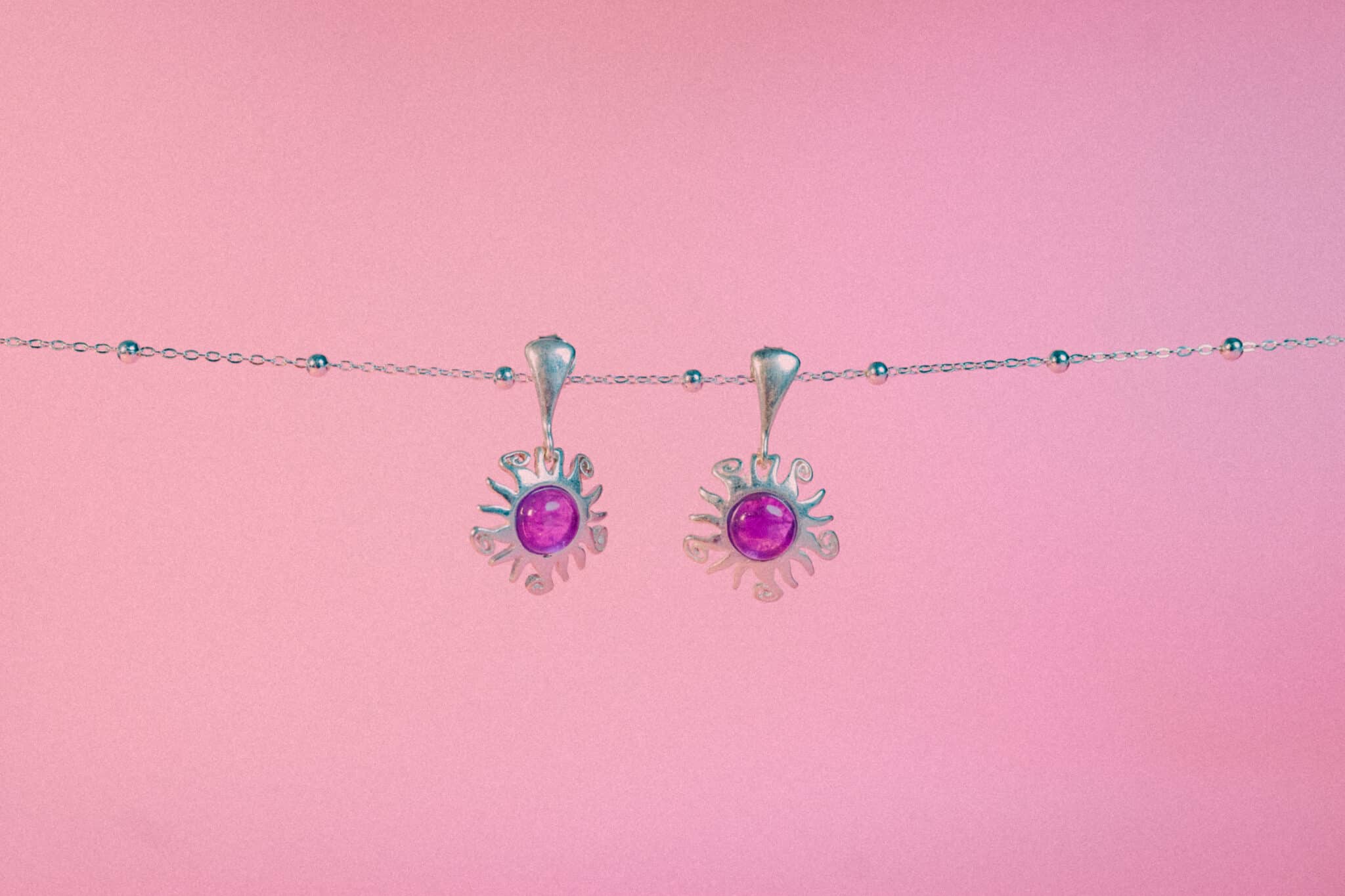 pendientes sol de amatista