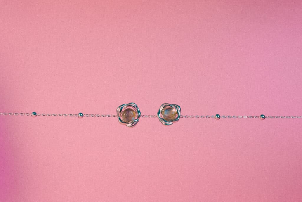 pendientes flor de labradorita