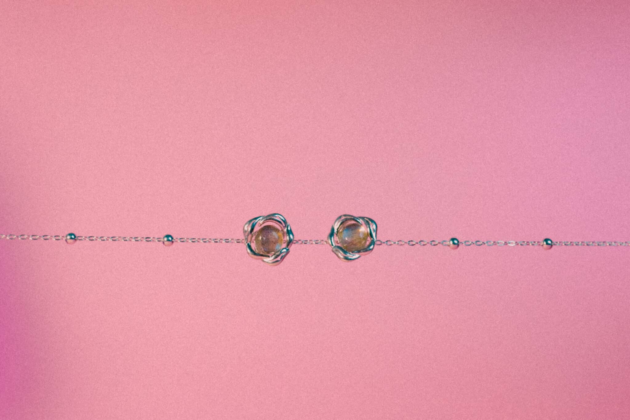 pendientes flor de labradorita