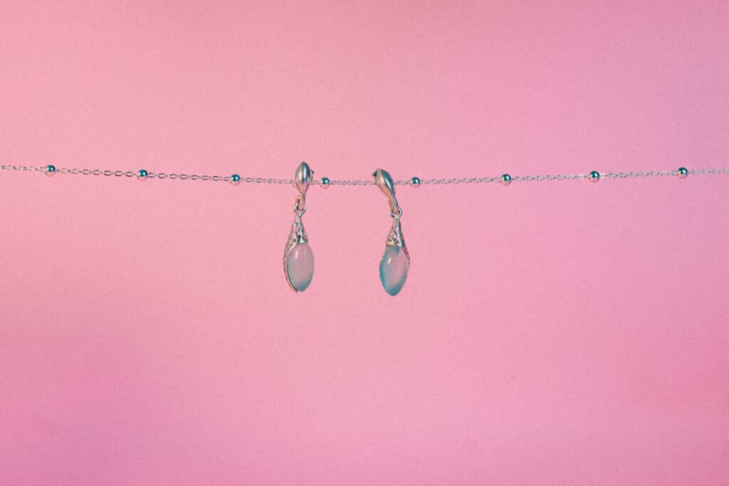 Pendientes lágrima de onix cielo