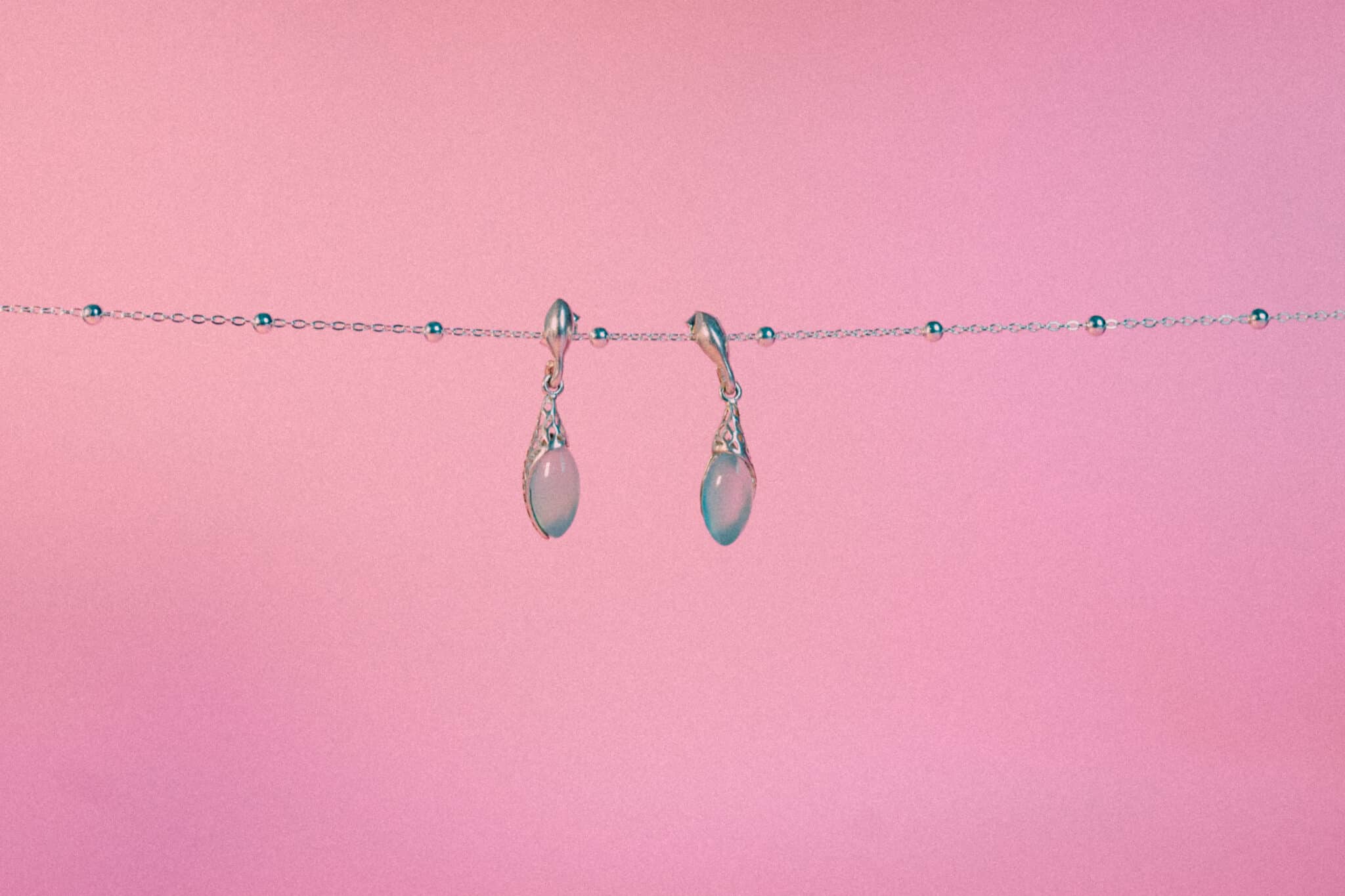 Pendientes lágrima de onix cielo