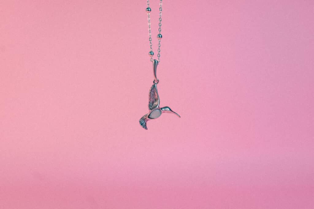 Colgante colibrí piedra luna