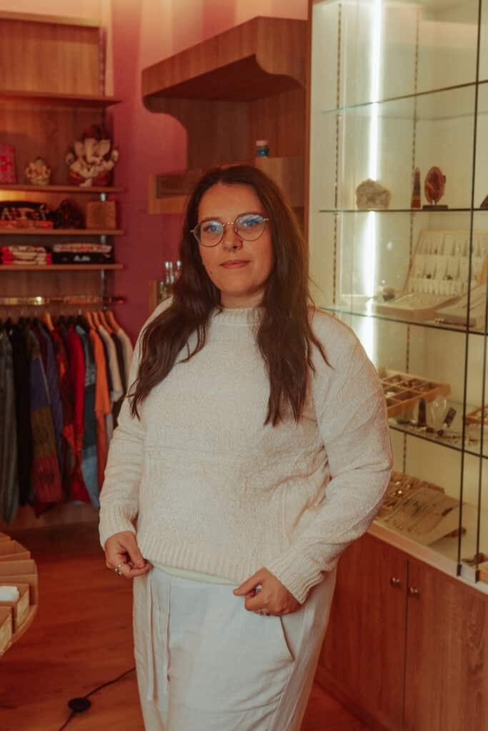 Jersey chinilla L/XL blanco roto