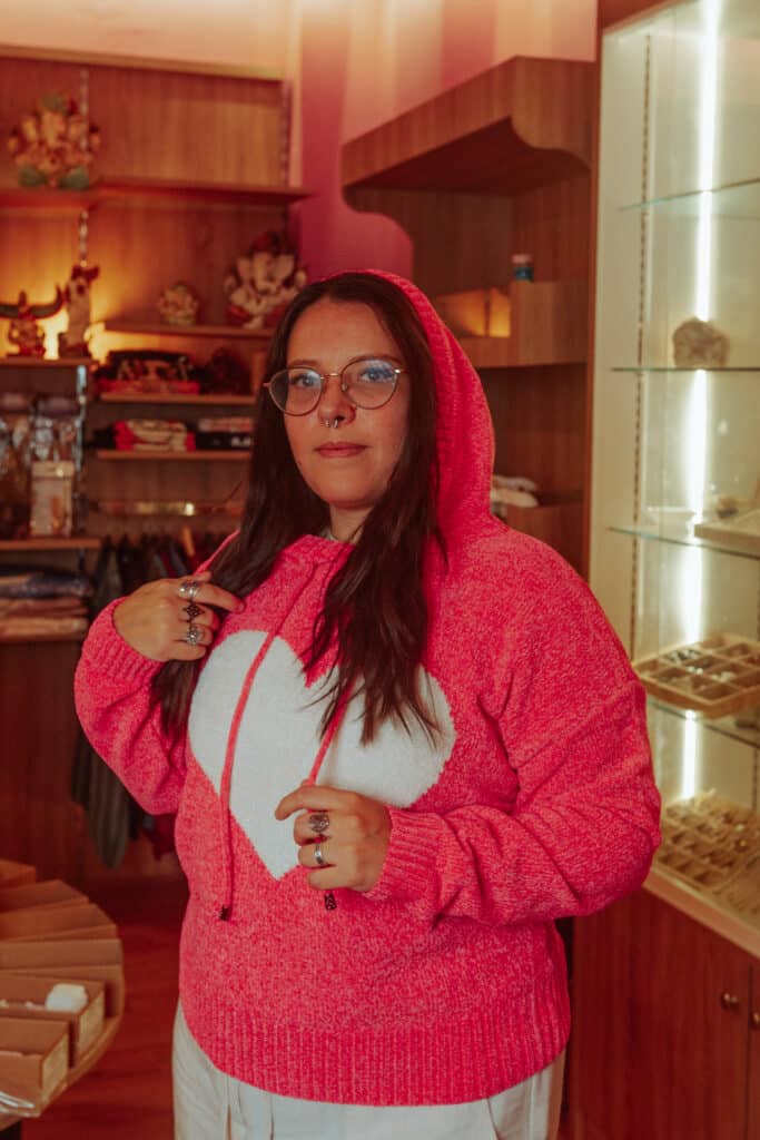 Sudadera chinilla con capucha S/M rosa