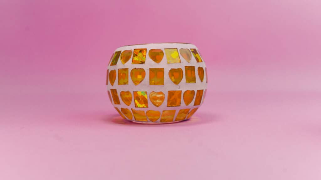 portavelas mosaico oro