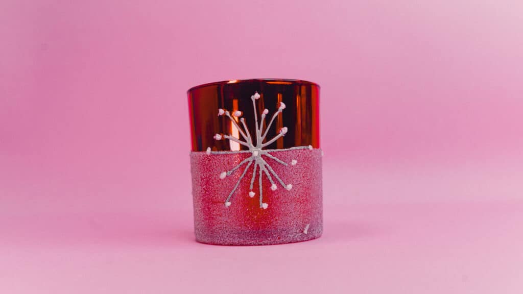 portavelas rojo vaso