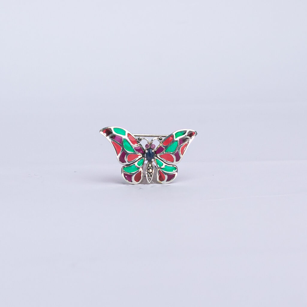 colgante broche mariposa multicolor