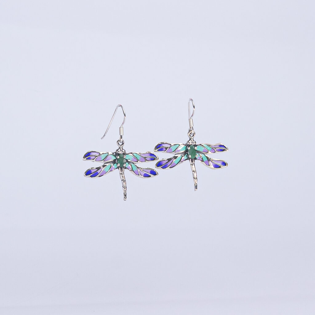 pendientes libelula violeta