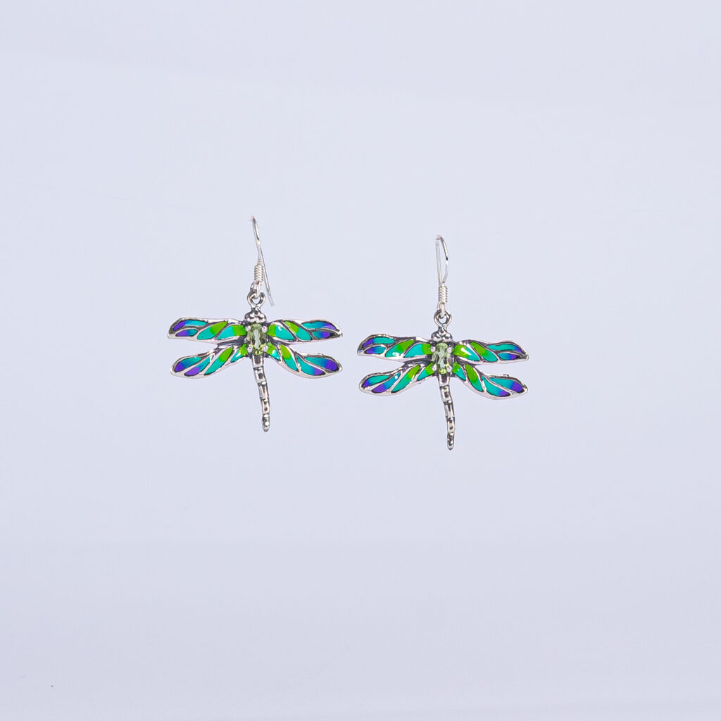 pendientes libelula verde