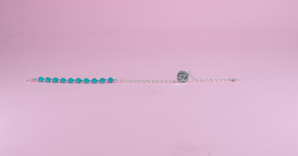 Pulsera bola turquenita y San Judas plata activada