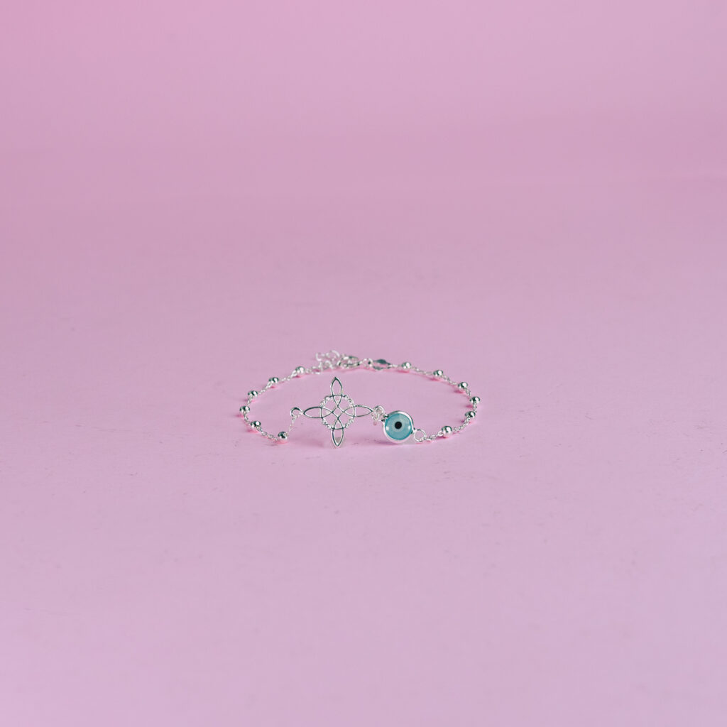 Pulsera nudo de bruja ojo turco activada