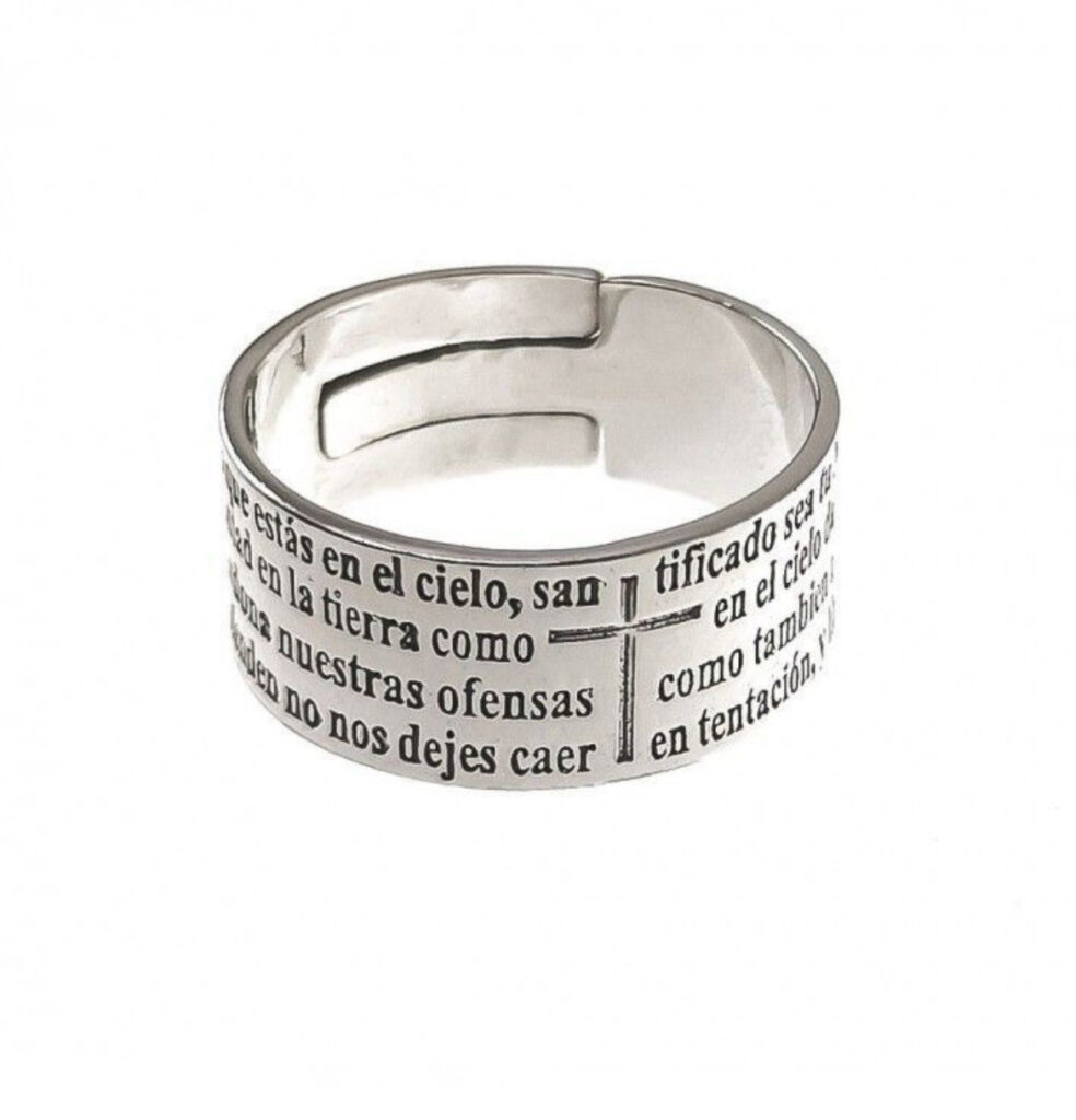 anillo ajustable padre nuestro (talla 18 a 28)
