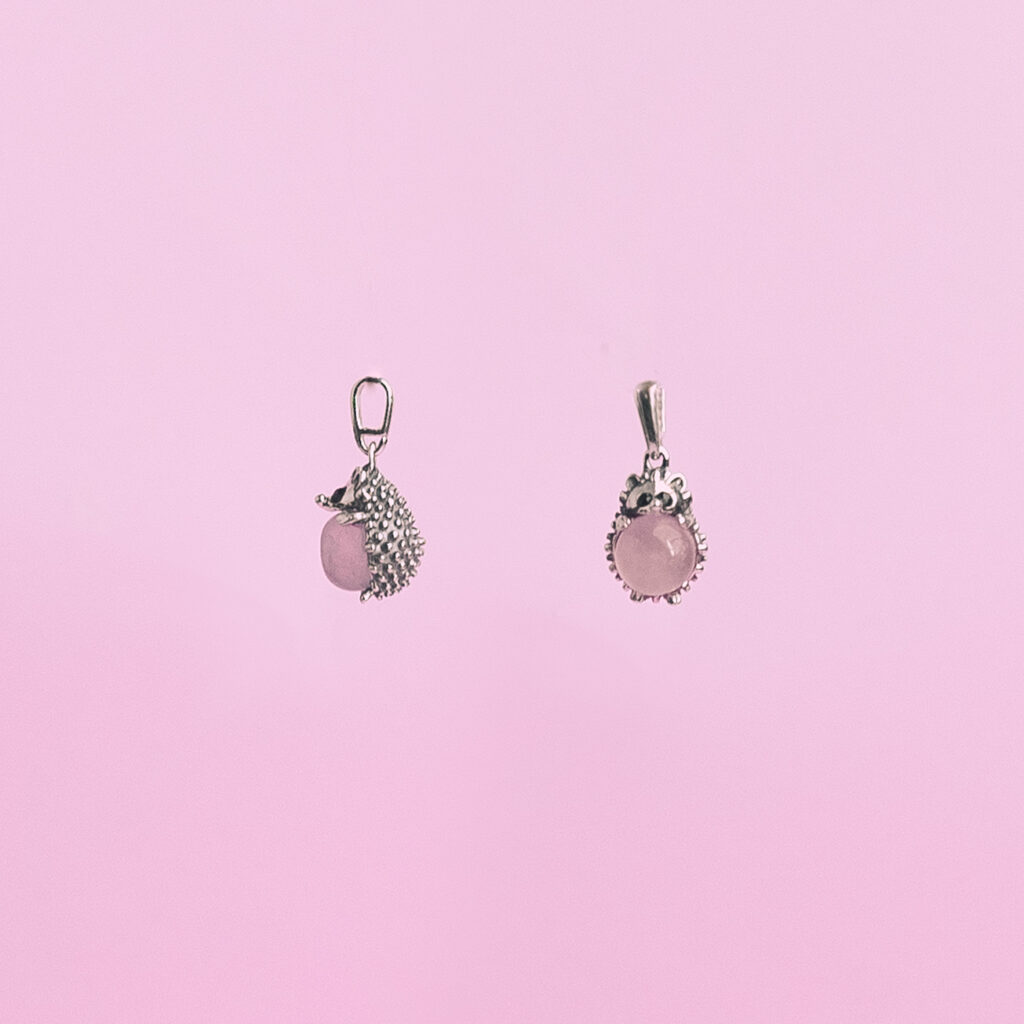 Erizo de cuarzo rosa