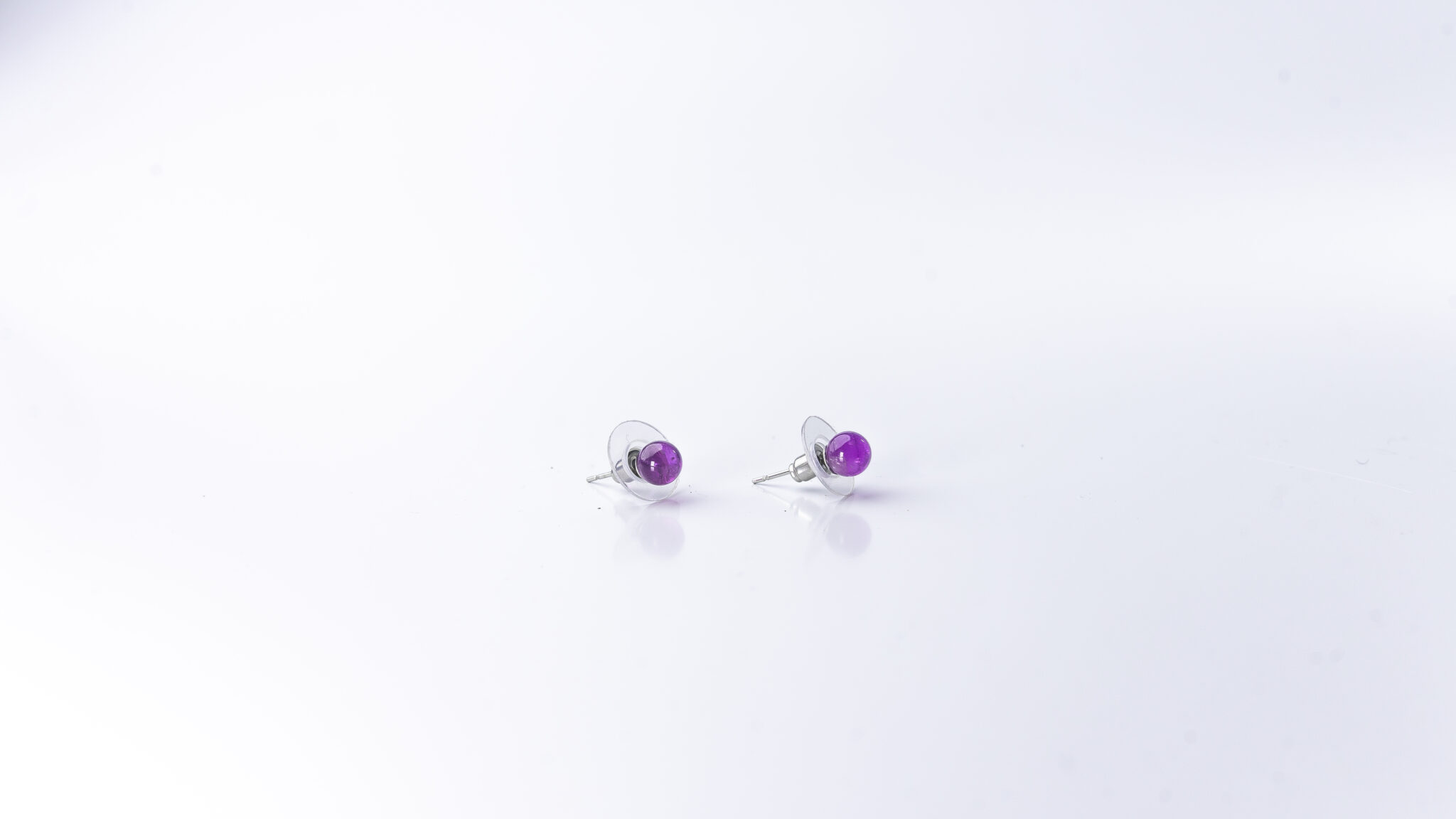 pendiente bola mineral 6 mm amatista