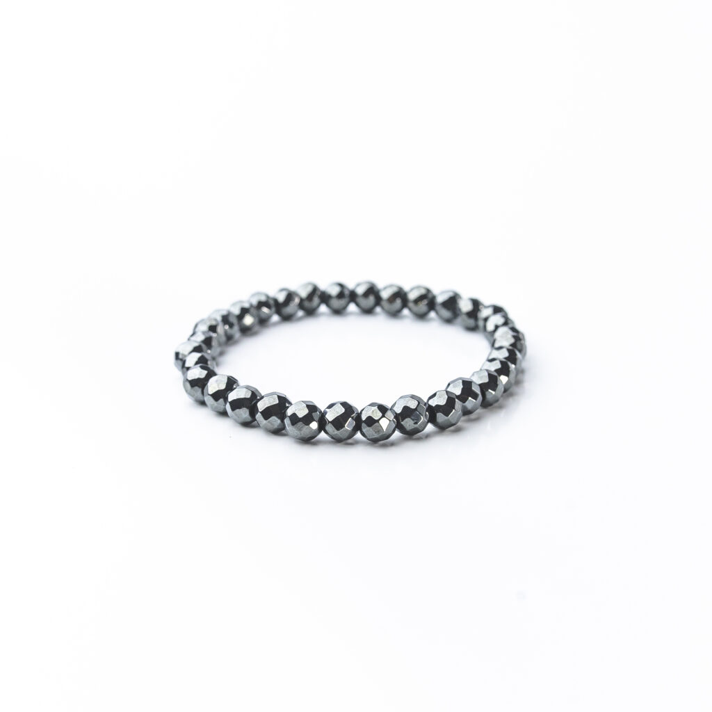 pulsera hematite facetada 6 mm
