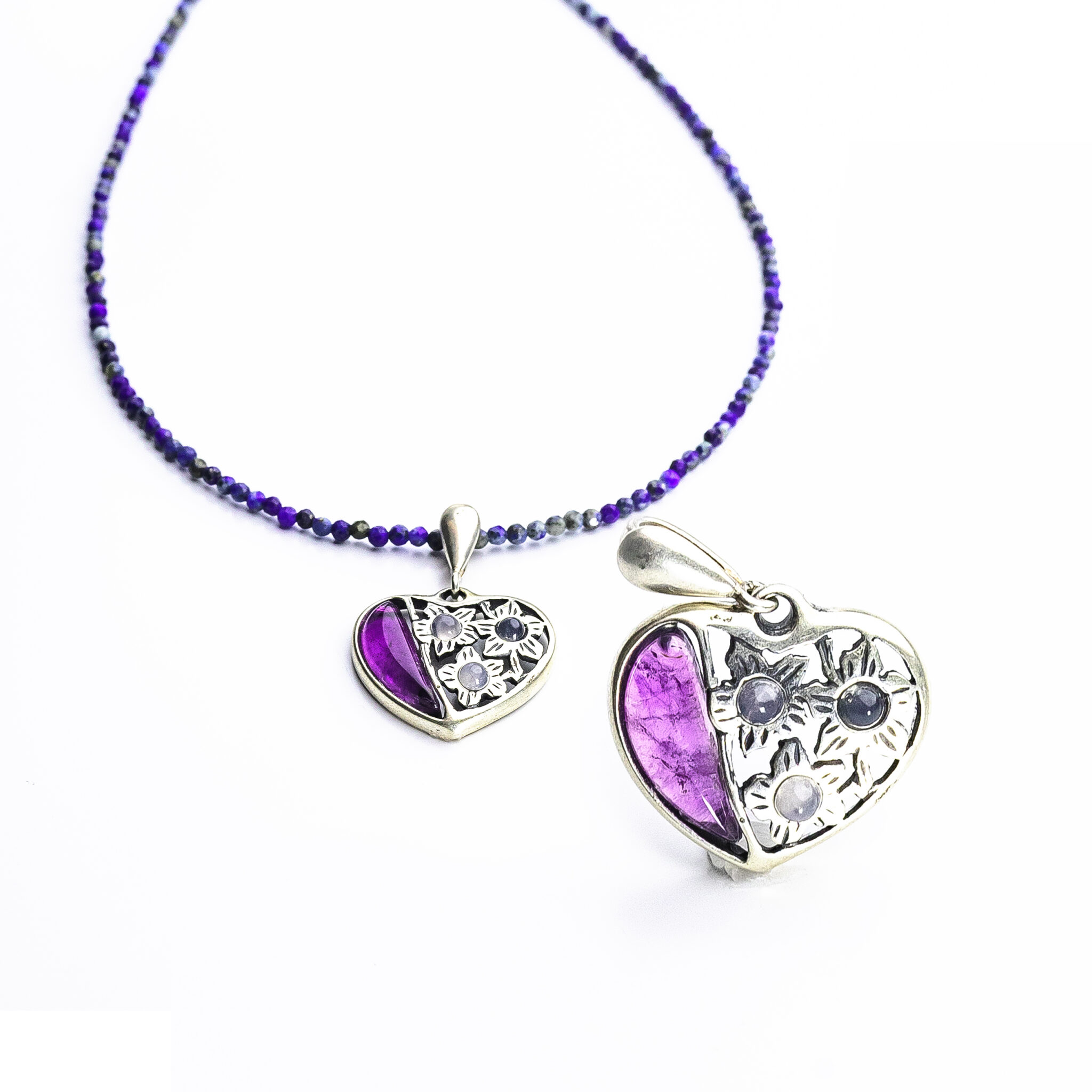 Colgante corazón de amatista