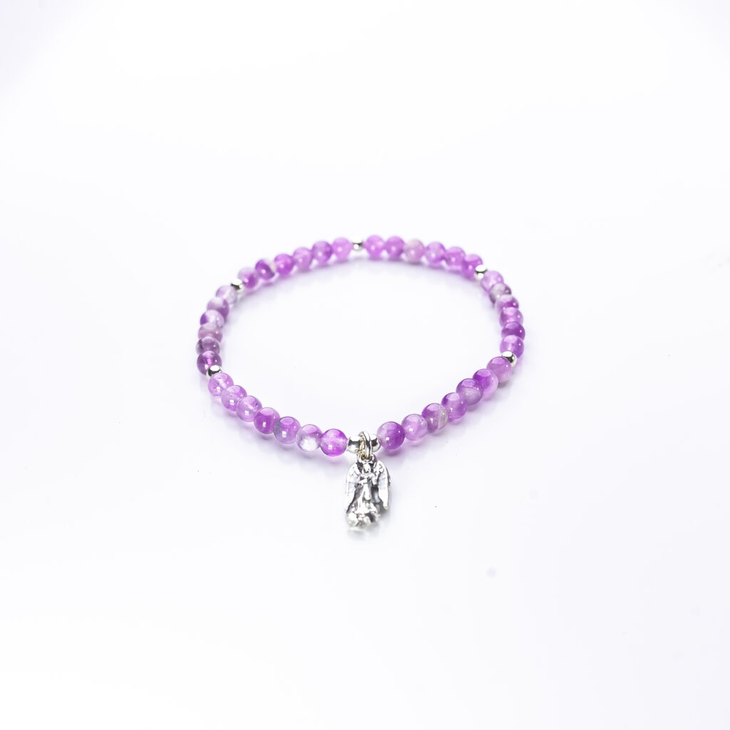 pulsera arcangel zadquiel plata y mineral