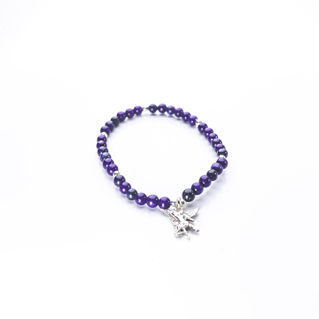 pulsera arcangel miguel plata y mineral