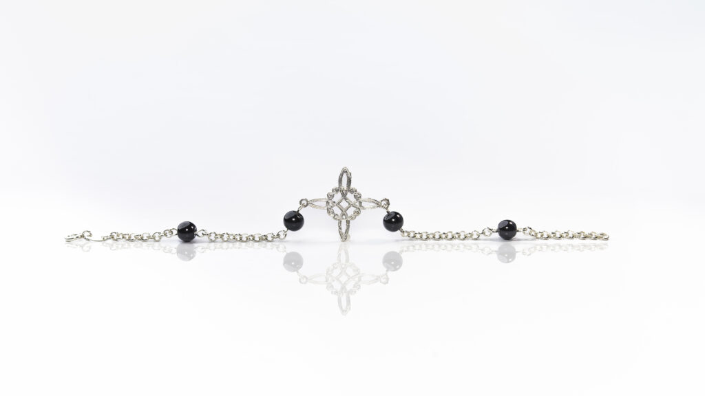 Pulsera nudo de bruja y obsidiana consagrada