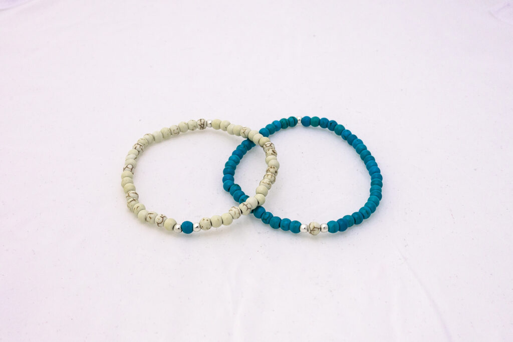 Pulseras almas gemelas turquenita y howlita