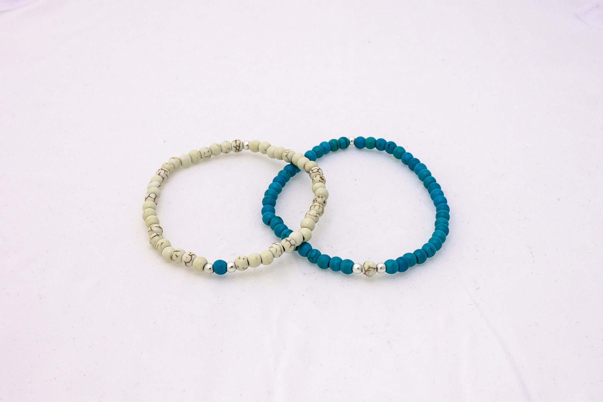 Pulseras almas gemelas turquenita y howlita
