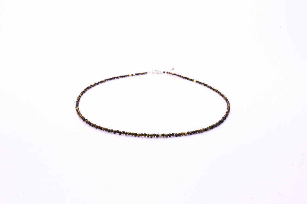 collar ojo de tigre plata