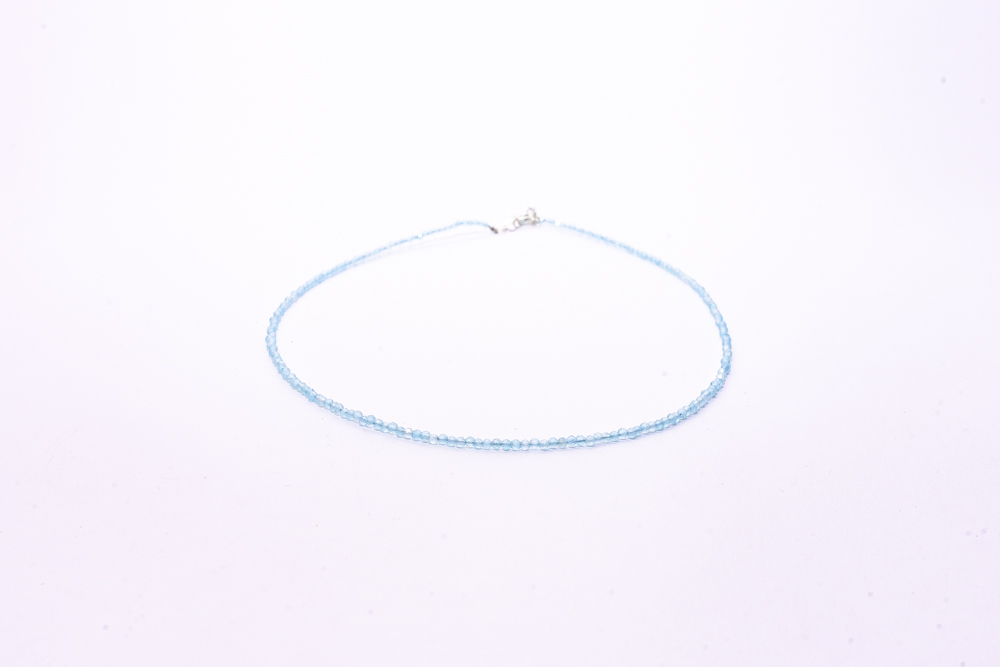 collar topacio azul plata