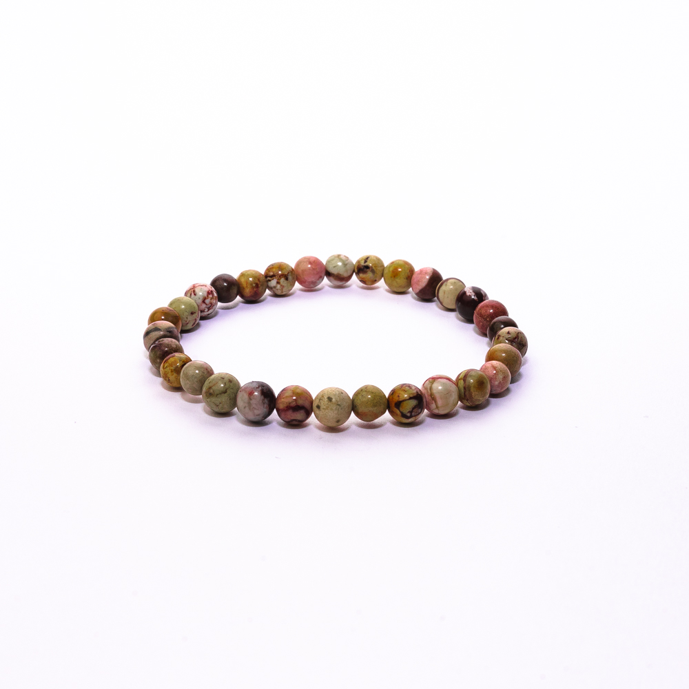 Pulsera bola 6 mm jaspe cacahuete