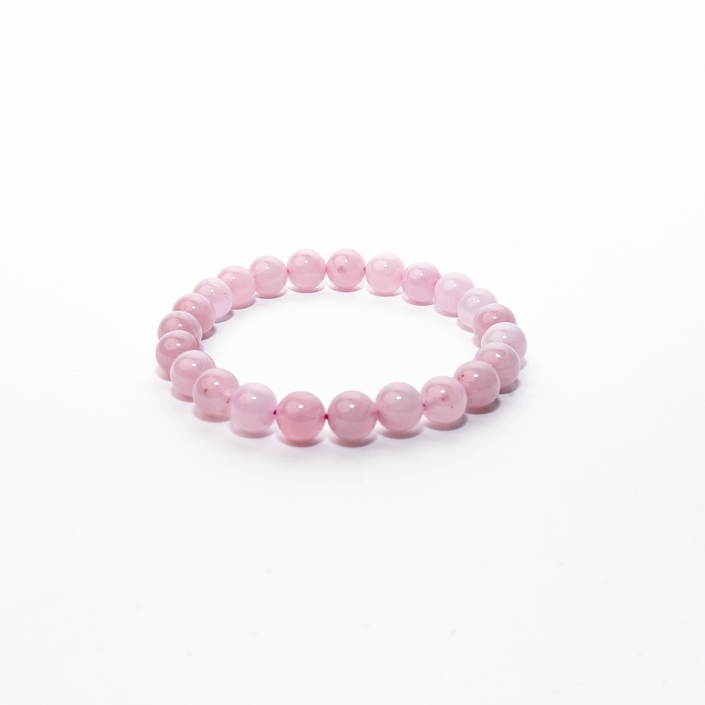 Pulsera bola 6 mm cuarzo rosa