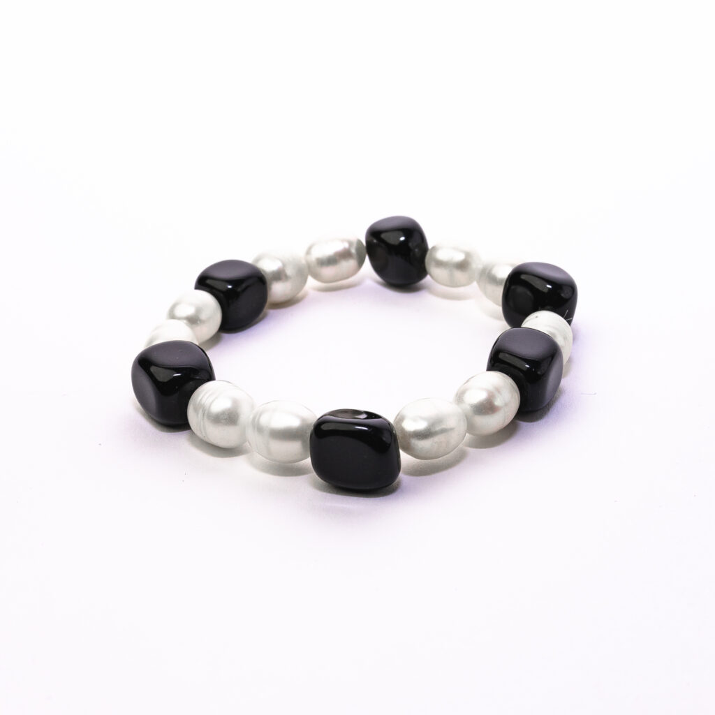 Pulsera azabache y perla