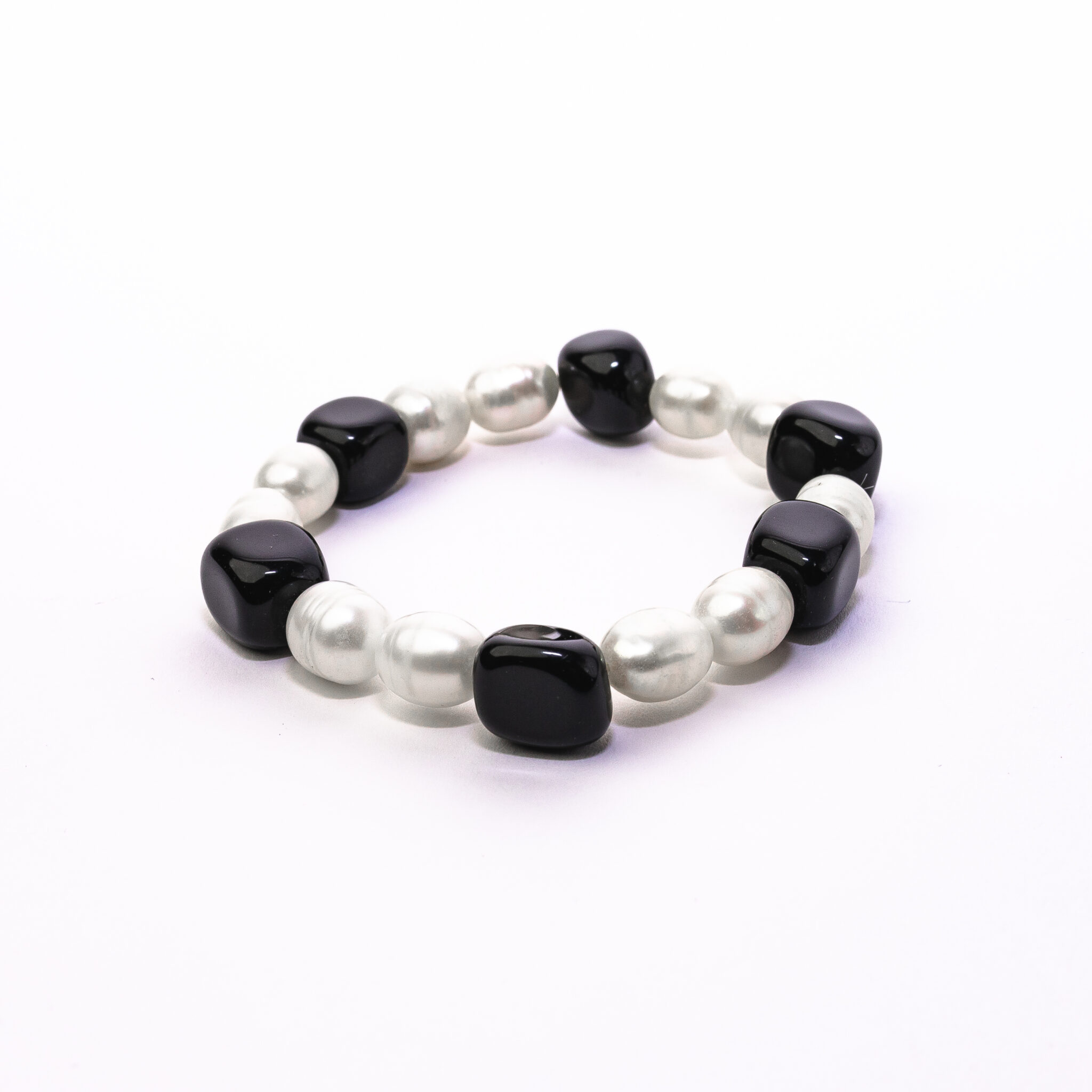 Pulsera azabache y perla