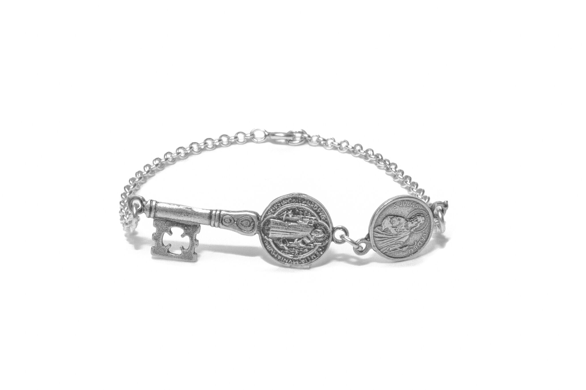 Pulsera llave san benito con san judas - Doble potección